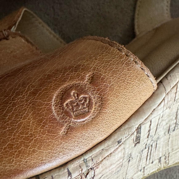 NWOT BORN Leather and Cork Heeled Wedge Sandals Size 7.5 - Picture 4 of 10